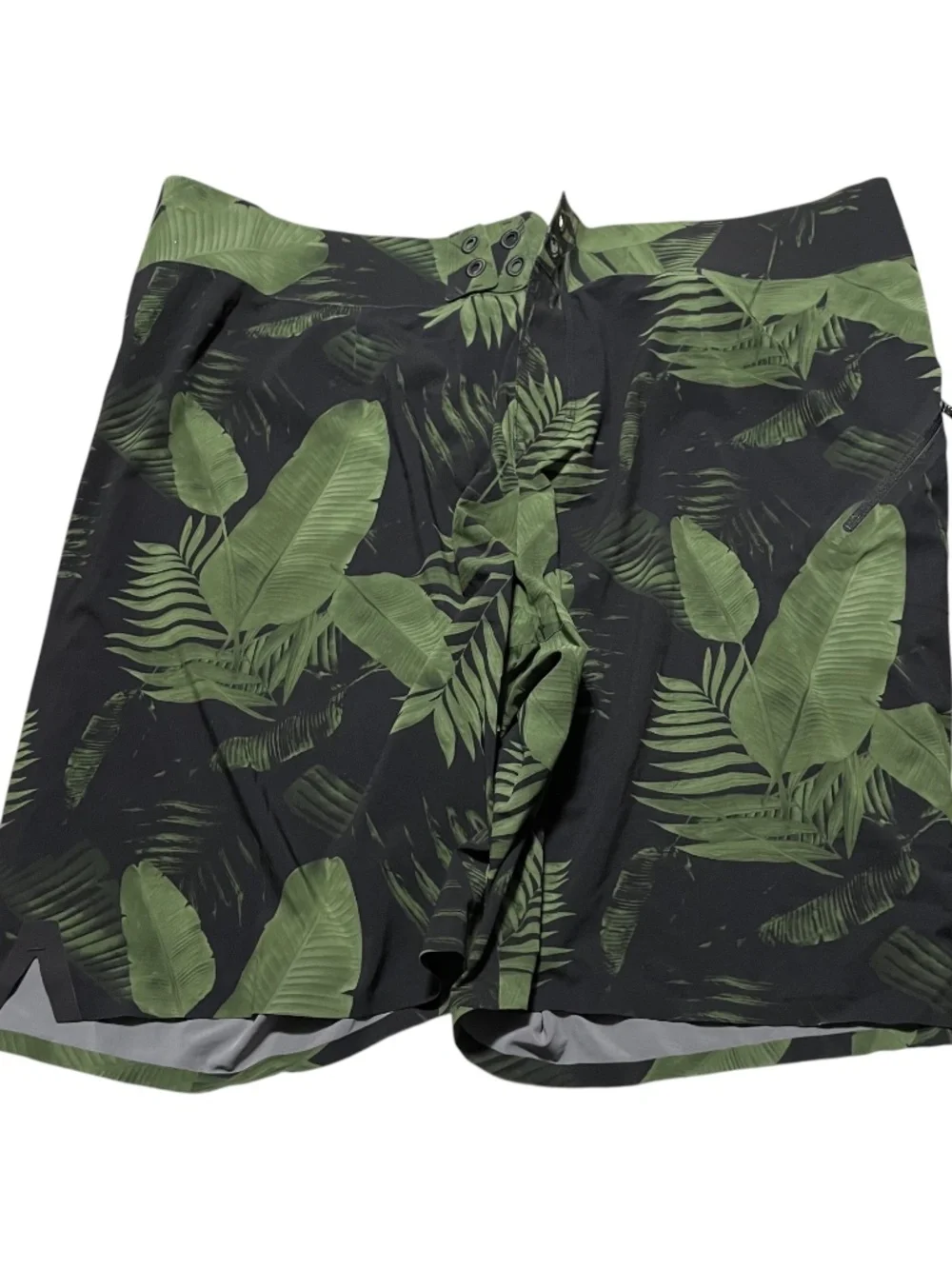 Lululemon Swim Trunks 40 Mens Palm Fronds Feathers Black Green Swimsuit Board